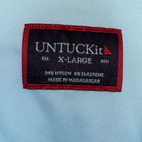 UNTUCKit SS Coral Blue Nylon & Elastane Reg Fit Travel Quick Dry Shirt XL Ricci - Picture 4 of 8